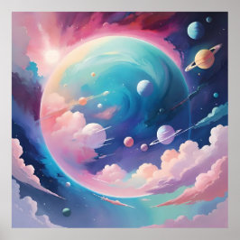 宇宙をテーマにした抽象芸術アート ポスター