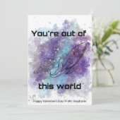 宇宙をテーマにした教室のバレンタインデーのカード シーズンカード (スタンド正面)