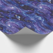 宇宙をテーマにした星と惑星のパターン ラッピングペーパー (角)