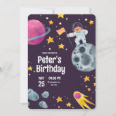 宇宙をテーマにした最高の誕生日パーティー 招待状 (正面)