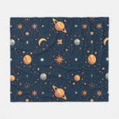 宇宙をテーマにした毛布のシームレスパターン フリースブランケット (正面(横))