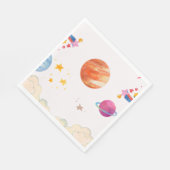 宇宙をテーマにした水の色のデザイン – ライト スタンダードランチョンナプキン (角)