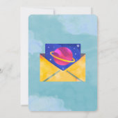 宇宙をテーマにした誕生日の招待状 招待状 (裏面)