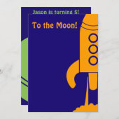 宇宙をテーマにした誕生日パーティーの招待状 招待状 (正面/裏面)