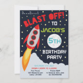 宇宙をテーマにした誕生日パーティーの招待状 招待状 (正面)