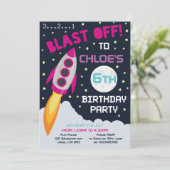 宇宙をテーマにした誕生日パーティーの招待状 招待状 (スタンド正面)