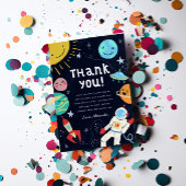 宇宙をテーマにした誕生日パーティー サンキューカード