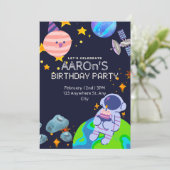 宇宙をテーマにした誕生日パーティー 招待状 (スタンド正面)