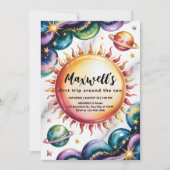 宇宙をテーマにした誕生日パーティー 招待状 (正面)