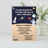 宇宙をテーマにした誕生日会の招待状。ブラスト・オフ 招待状 (スタンド正面)