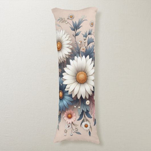 宇宙をデイジーエレガントフローラで変換 ボディピロー (正面縦)