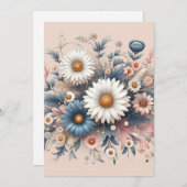 宇宙をデイジーエレガントフローラで変換 招待状 (正面/裏面)