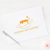 宇宙をプディング 楕円形シール (封筒)