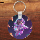 宇宙を冒険する宇宙飛行士の可愛い猫 キーホルダー (裏面)