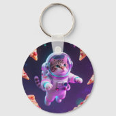宇宙を冒険する宇宙飛行士の可愛い猫 キーホルダー (裏面)