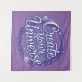 宇宙を創る – 宇宙タイポグラフィアート タペストリー (正面(横))