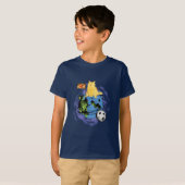 宇宙を回る猫のTシャツ(男の子用) Tシャツ (正面フル)