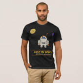 宇宙を彷徨うもコーヒーに出会う | 笑える宇宙飛行士 Tシャツ (正面フル)