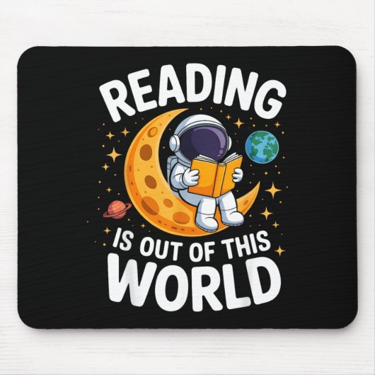 宇宙を感じる面白い本 読書 マウスパッド (正面)