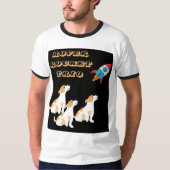 宇宙を探検するリフトオフの準備ができている銀河系犬 Tシャツ (正面)