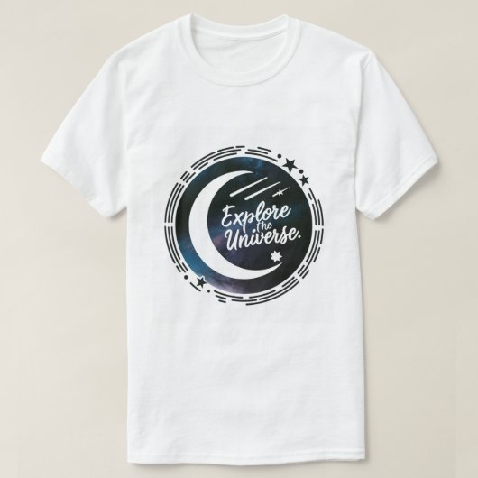 宇宙を探検する スペース&天文学 Tシャツ (デザイン正面)