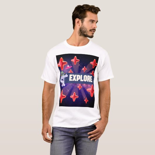 宇宙を探検する Tシャツ (正面フル)