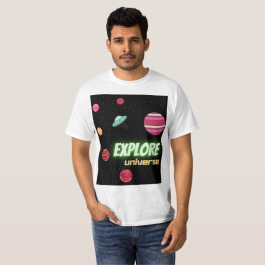 宇宙を探検する Tシャツ (正面フル)