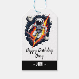 宇宙を探索する誕生日 ギフトタグ