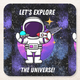 宇宙を探索する スクエアペーパーコースター