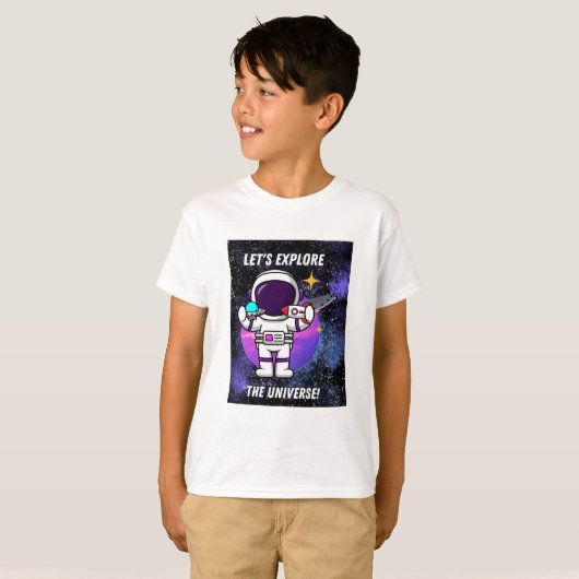 宇宙を探索する Tシャツ (正面フル)