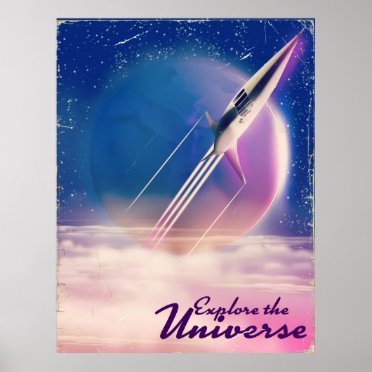 宇宙を探索 ビンテージ宇宙ポスター ポスター (正面)