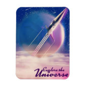 宇宙を探索 ビンテージ宇宙ポスター マグネット (縦)
