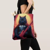 宇宙を揺るがすリフ | 銀河猫の主 トートバッグ (クローズアップ)