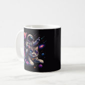 宇宙を旅する宇宙飛行士猫 コーヒーマグカップ (正面左)