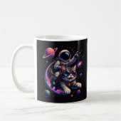 宇宙を旅する宇宙飛行士猫 コーヒーマグカップ (左)