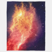宇宙を横切るソーラーファイア フリースブランケット (正面)