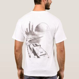 宇宙を横断するSF Tシャツ01 Dバック Tシャツ