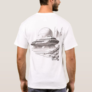 宇宙を横断するSF Tシャツ01 Eバック Tシャツ