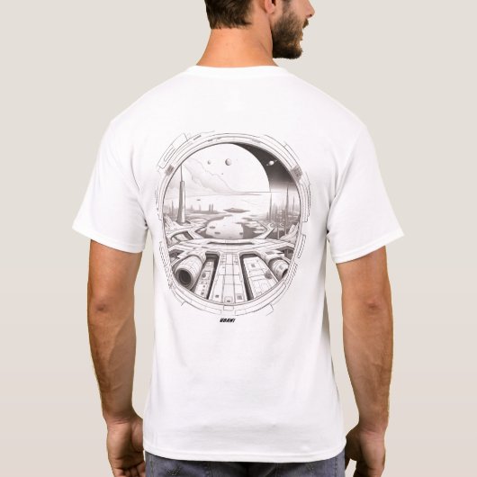 宇宙を横断するSF Tシャツ01 Gバック Tシャツ (裏面)