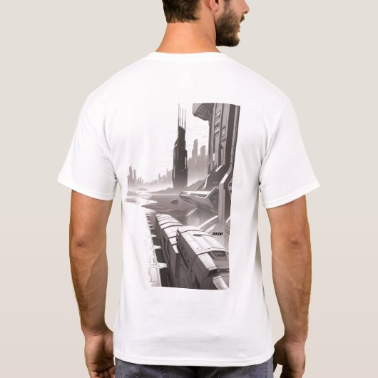 宇宙を横断するSF Tシャツ01 Iバック Tシャツ (裏面)