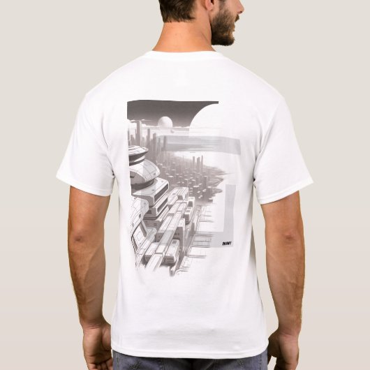 宇宙を横断するSF Tシャツ02 Dバック Tシャツ (裏面)