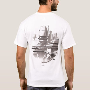 宇宙を横断するSF Tシャツ03 Aバック Tシャツ