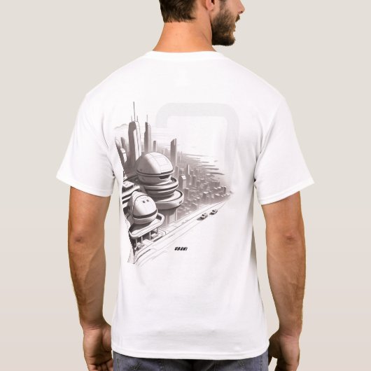 宇宙を横断するSF Tシャツ03 Dバック Tシャツ (裏面)