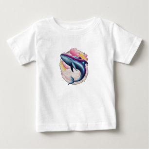 宇宙を泳ぐクジラ ベビーTシャツ