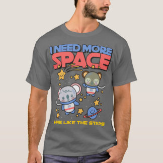 宇宙を漂うコアラのクマ ウィムジカルな宇宙のフリーズ Tシャツ