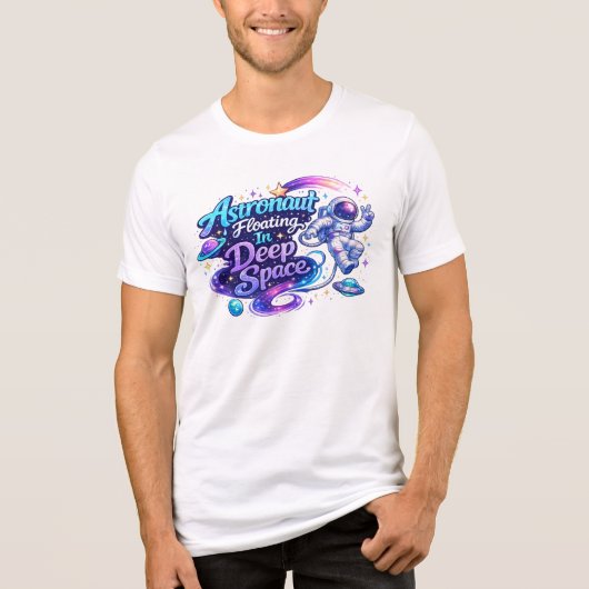 宇宙を漂う宇宙飛行士 トライブレンドＴシャツ (正面)