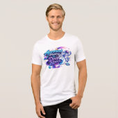 宇宙を漂う宇宙飛行士 トライブレンドＴシャツ (正面全面)