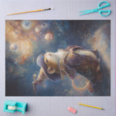 宇宙を芸術的見ているマウスを切り離す 薄葉紙 (クラフト)