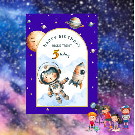 宇宙を超えた子供の誕生日カード 招待状