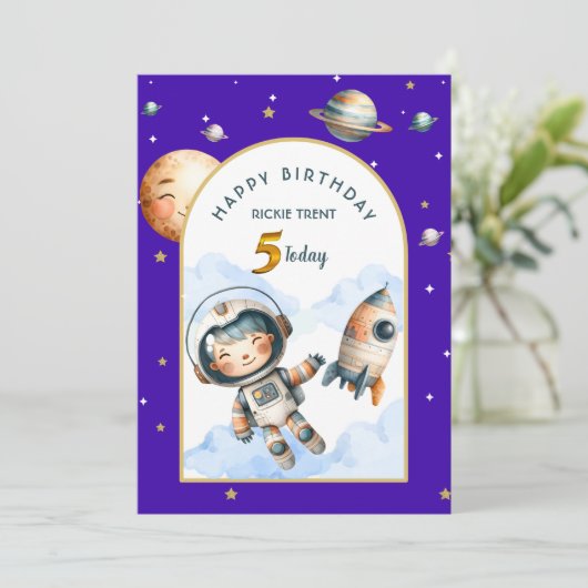 宇宙を超えた子供の誕生日カード 招待状 (スタンド正面)